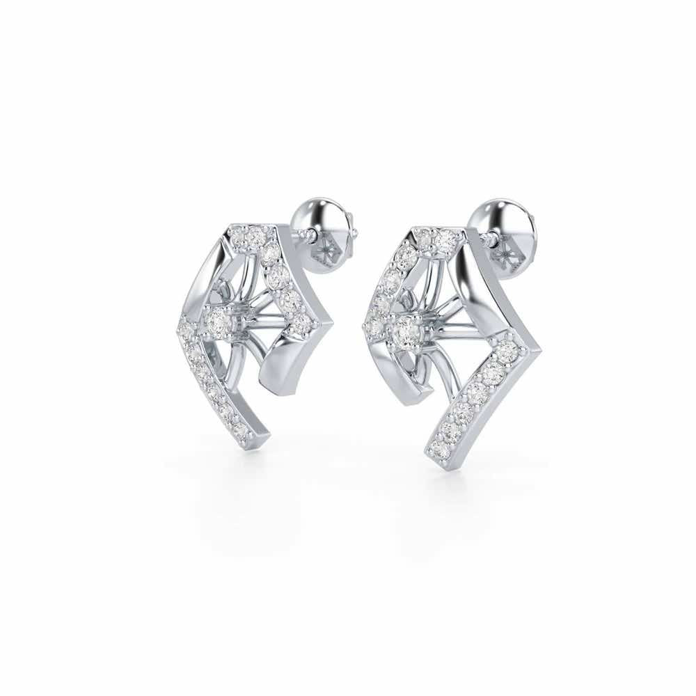 Forever Shine Silver Earrings - White Gold - Image 3