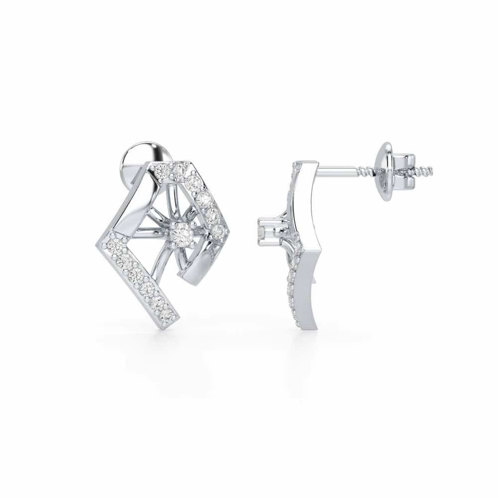 Forever Shine Silver Earrings - White Gold - Image 4
