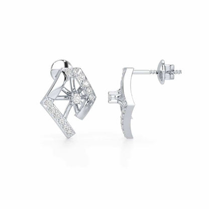 Forever Shine Silver Earrings - White Gold - Image 4
