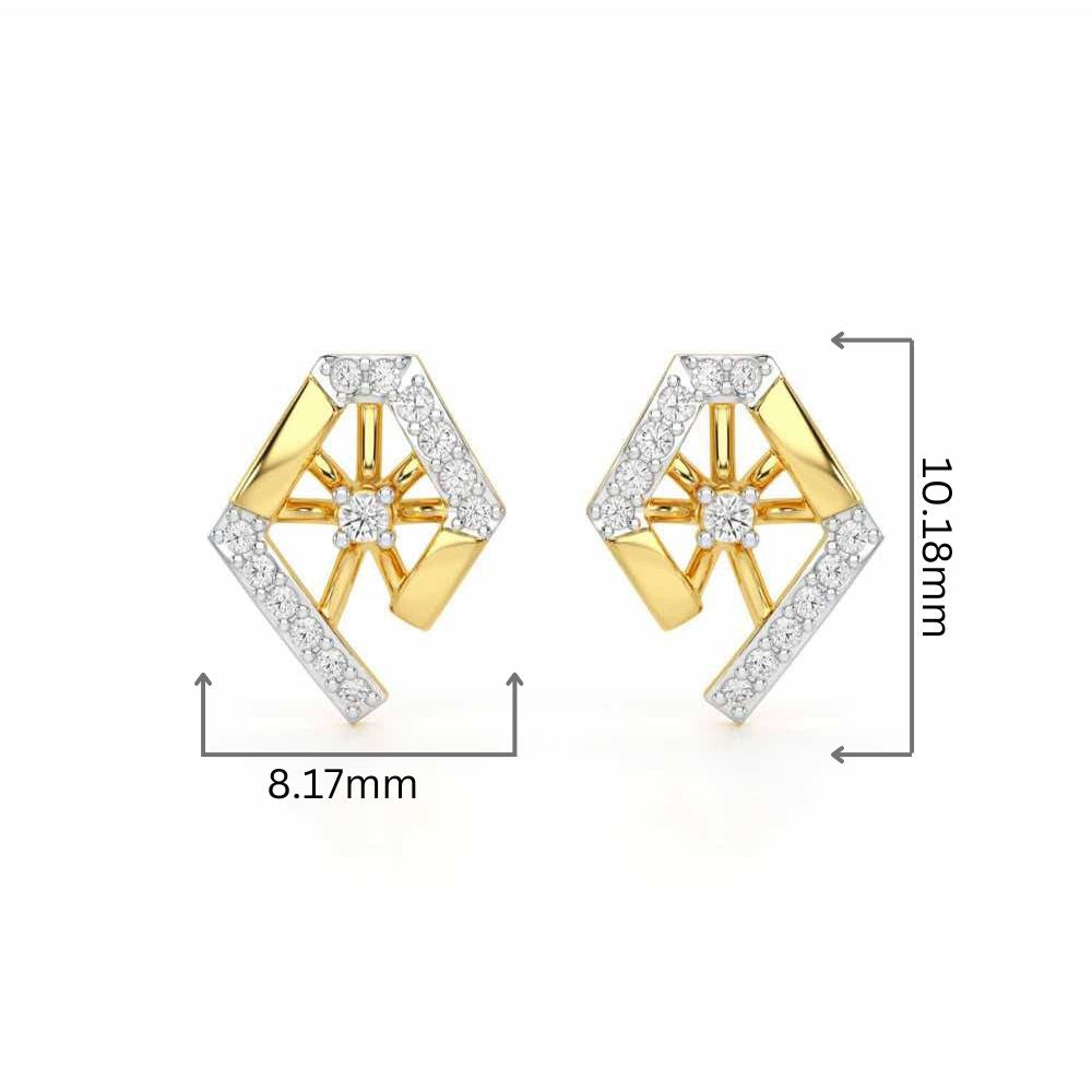 Forever Shine Silver Earrings - Yellow Gold - Image 2