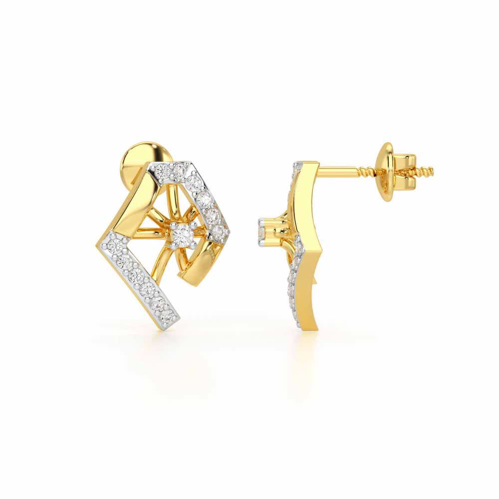 Forever Shine Silver Earrings - Yellow Gold - Image 4