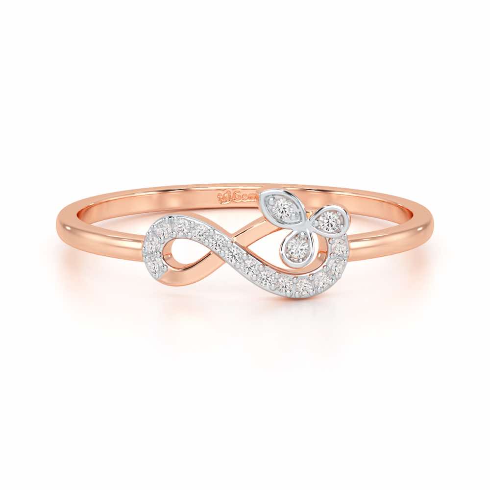Fragrant Infinity Silver Ring - Rose Gold - Image 4