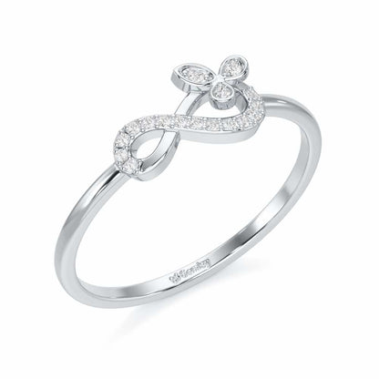 Fragrant Infinity Silver Ring - White Gold - Image 1