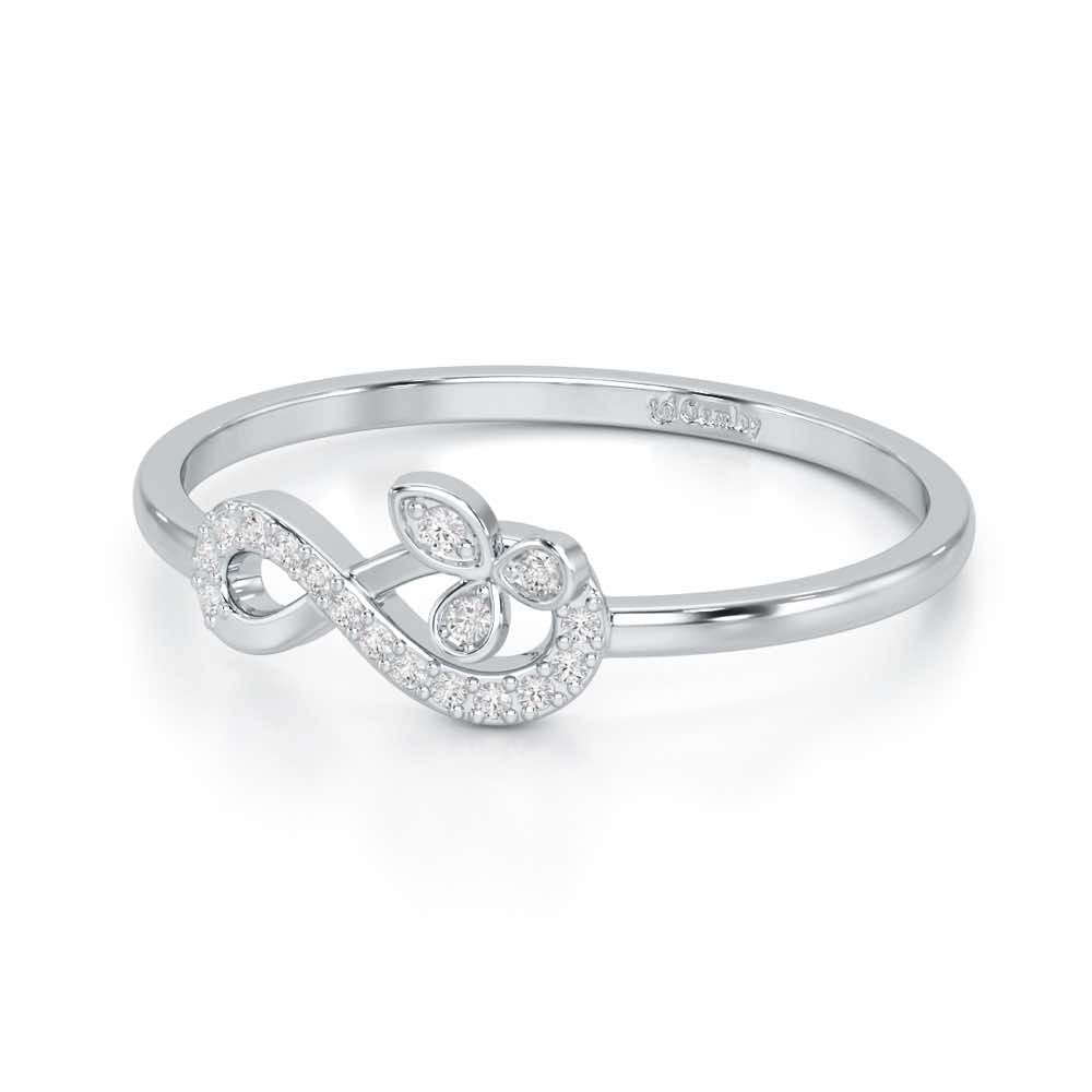 Fragrant Infinity Silver Ring - White Gold - Image 2