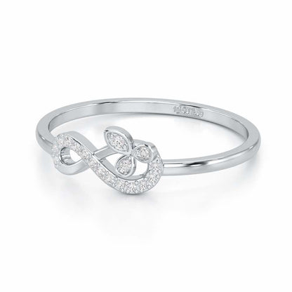 Fragrant Infinity Silver Ring - White Gold - Image 2