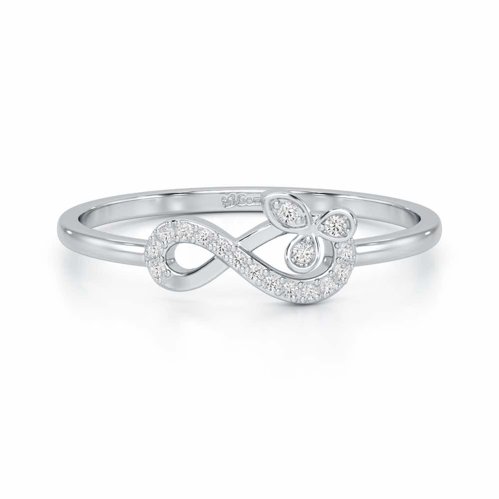 Fragrant Infinity Silver Ring - White Gold - Image 4