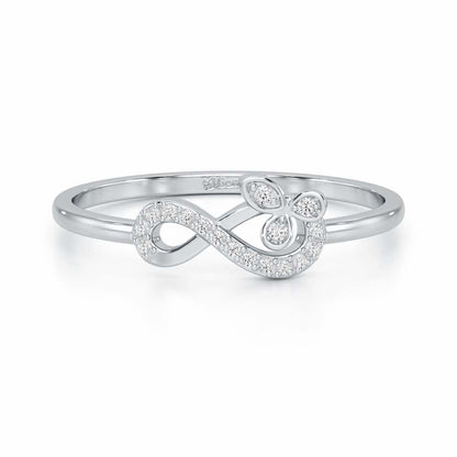Fragrant Infinity Silver Ring - White Gold - Image 4