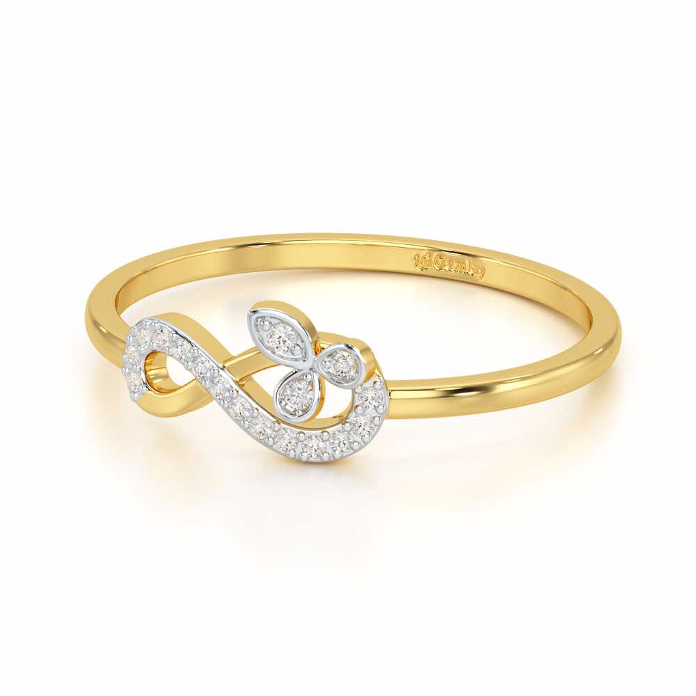 Fragrant Infinity Silver Ring - Yellow Gold - Image 2