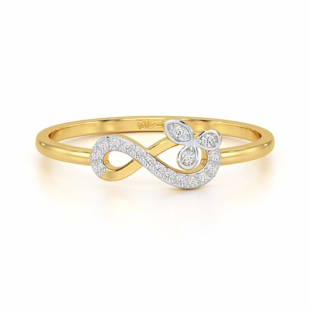 Fragrant Infinity Silver Ring - Yellow Gold - Image 4