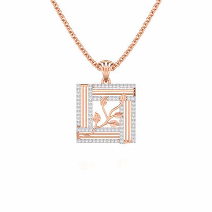 Frame Vine Silver Pendant - Rose Gold - Image 1