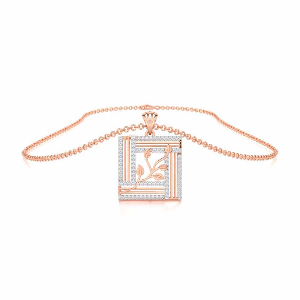 Frame Vine Silver Pendant - Rose Gold - Image 3