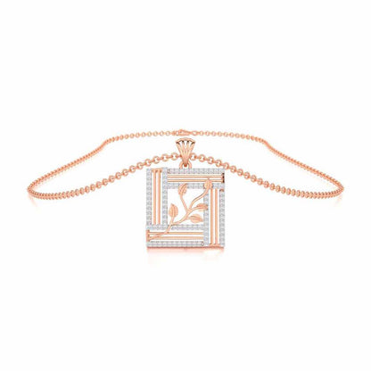 Frame Vine Silver Pendant - Rose Gold - Image 3