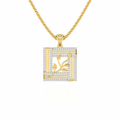 Frame Vine Silver Pendant - Yellow Gold - Image 1