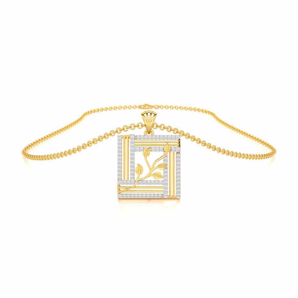 Frame Vine Silver Pendant - Yellow Gold - Image 3