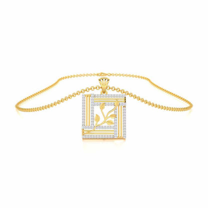 Frame Vine Silver Pendant - Yellow Gold - Image 3