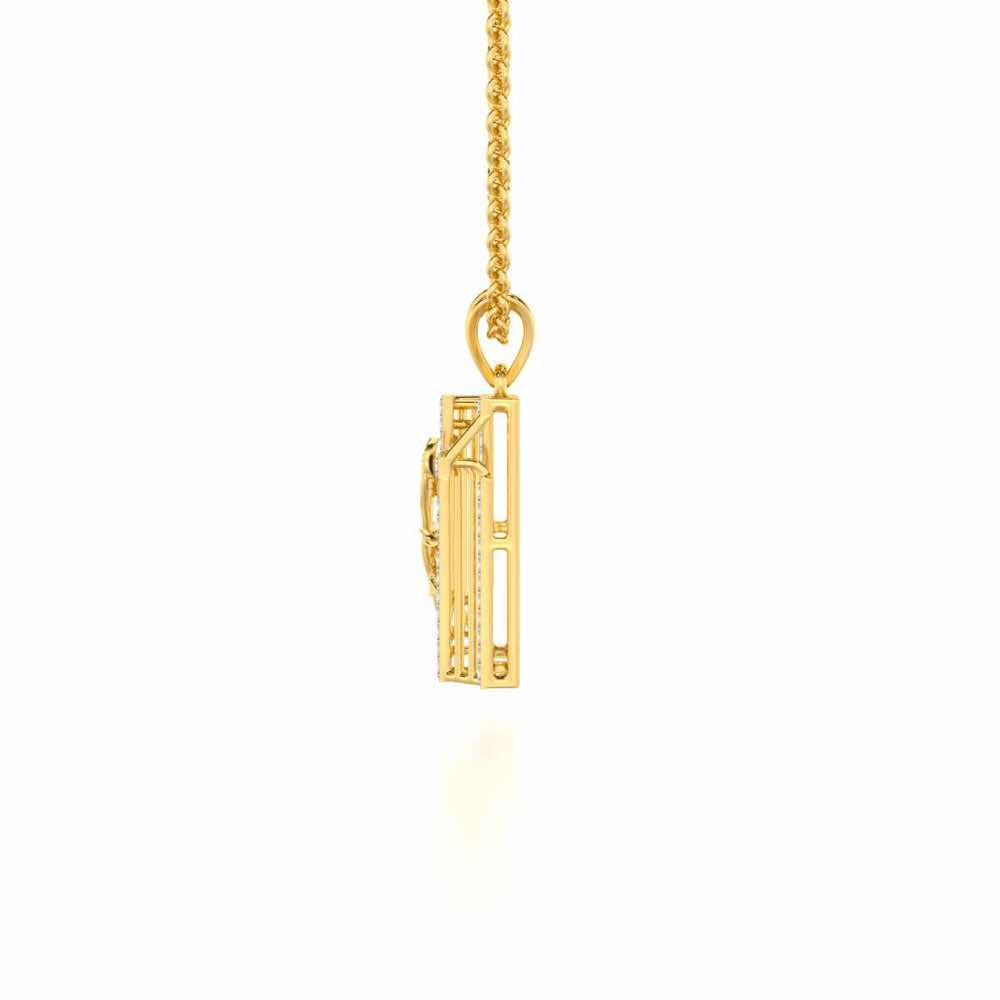 Frame Vine Silver Pendant - Yellow Gold - Image 4