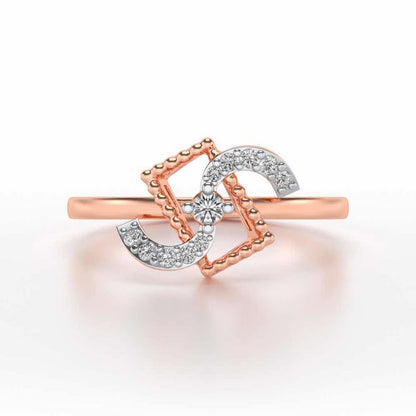 Frame Wave Silver Ring - Rose Gold - Image 4