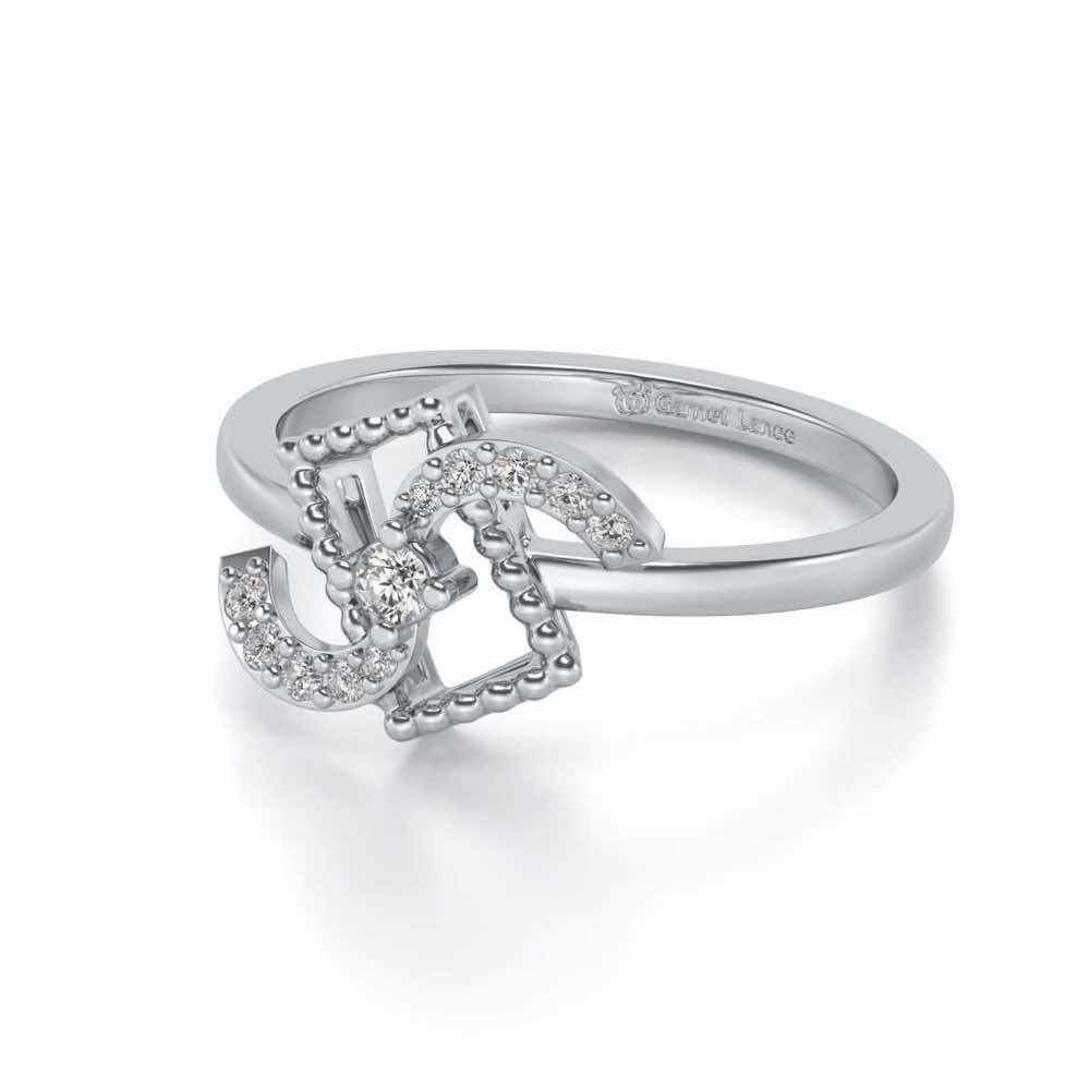 Frame Wave Silver Ring - White Gold - Image 2