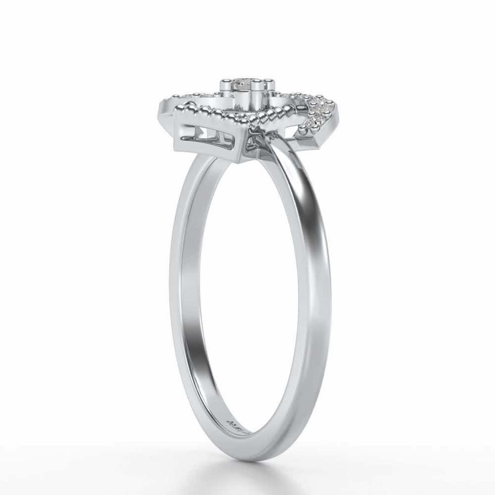 Frame Wave Silver Ring - White Gold - Image 3