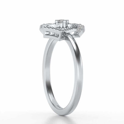 Frame Wave Silver Ring - White Gold - Image 3