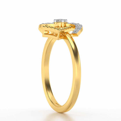 Frame Wave Silver Ring - Yellow Gold - Image 3