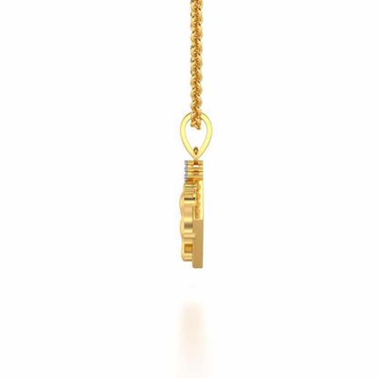 Framed Feet Silver Pendant - Yellow Gold - Image 3