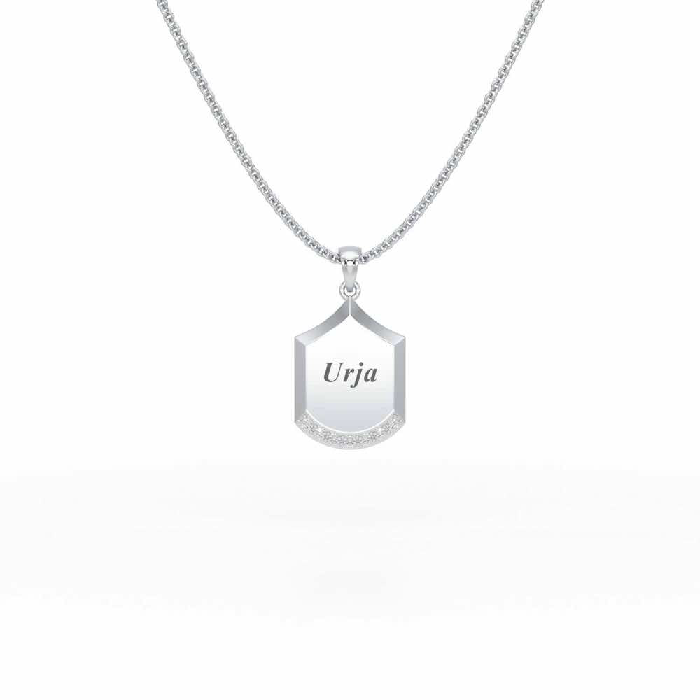 Framed You Silver Pendant - White Gold - Image 1