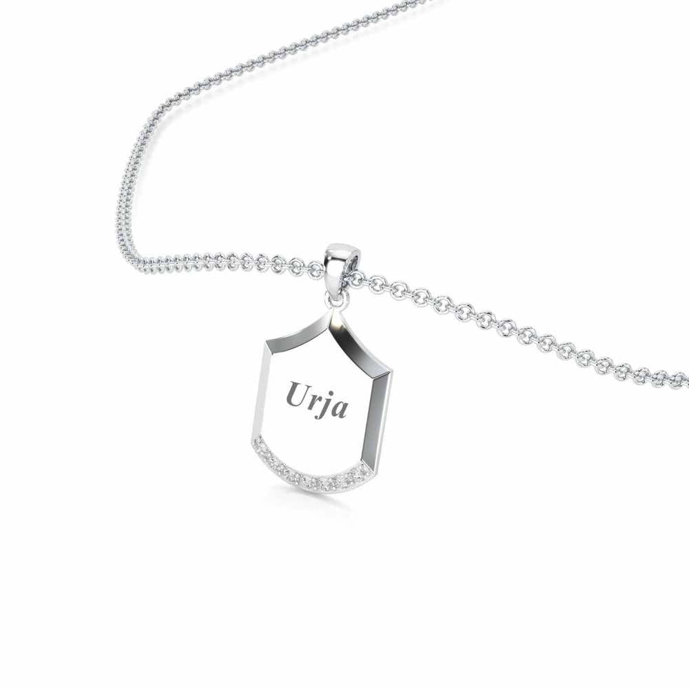 Framed You Silver Pendant - White Gold - Image 2