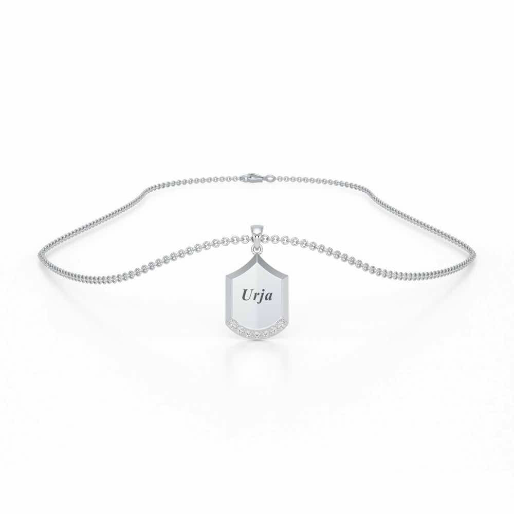 Framed You Silver Pendant - White Gold - Image 3