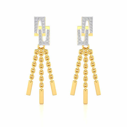 Framework Silver Dangler Earrings - Yellow Gold - Image 1