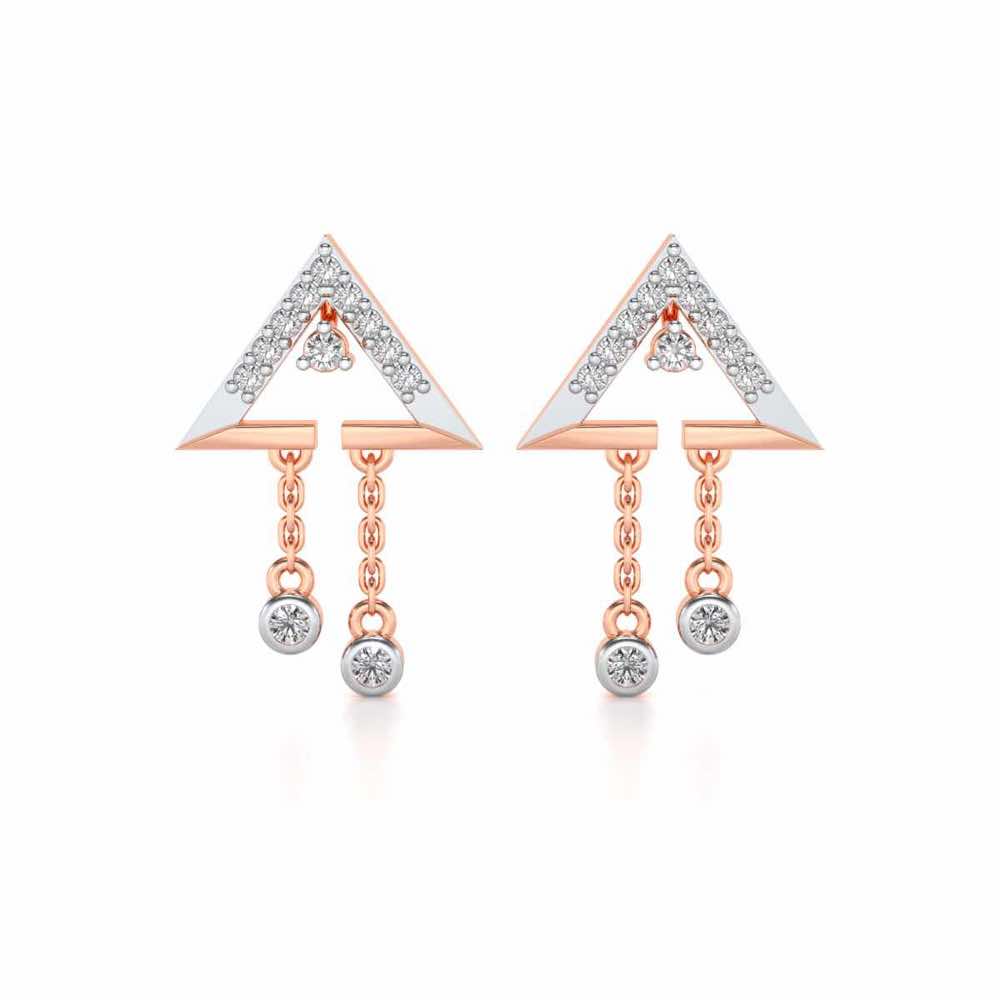 Fresh Sheen Silver Earrings - Rose Gold - Image 1