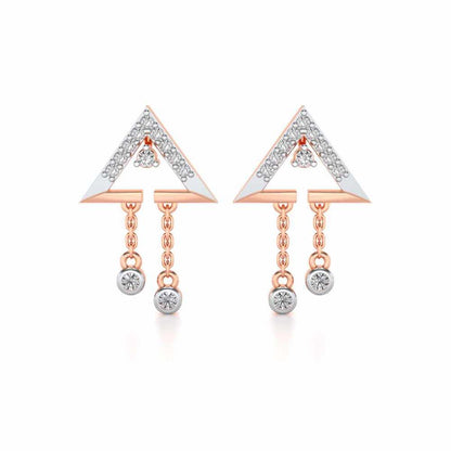 Fresh Sheen Silver Earrings - Rose Gold - Image 1