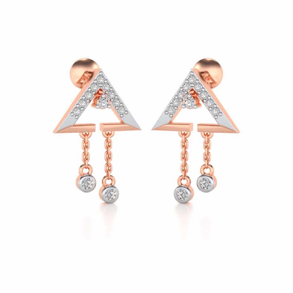 Fresh Sheen Silver Earrings - Rose Gold - Image 2