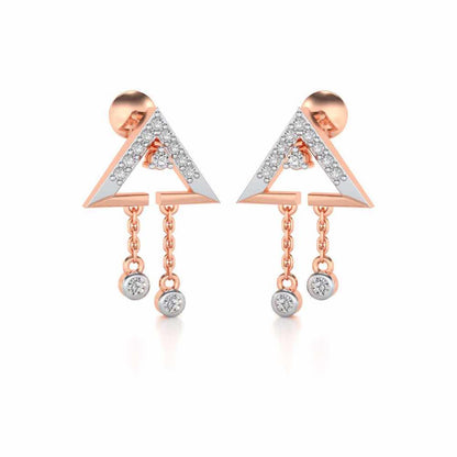 Fresh Sheen Silver Earrings - Rose Gold - Image 2