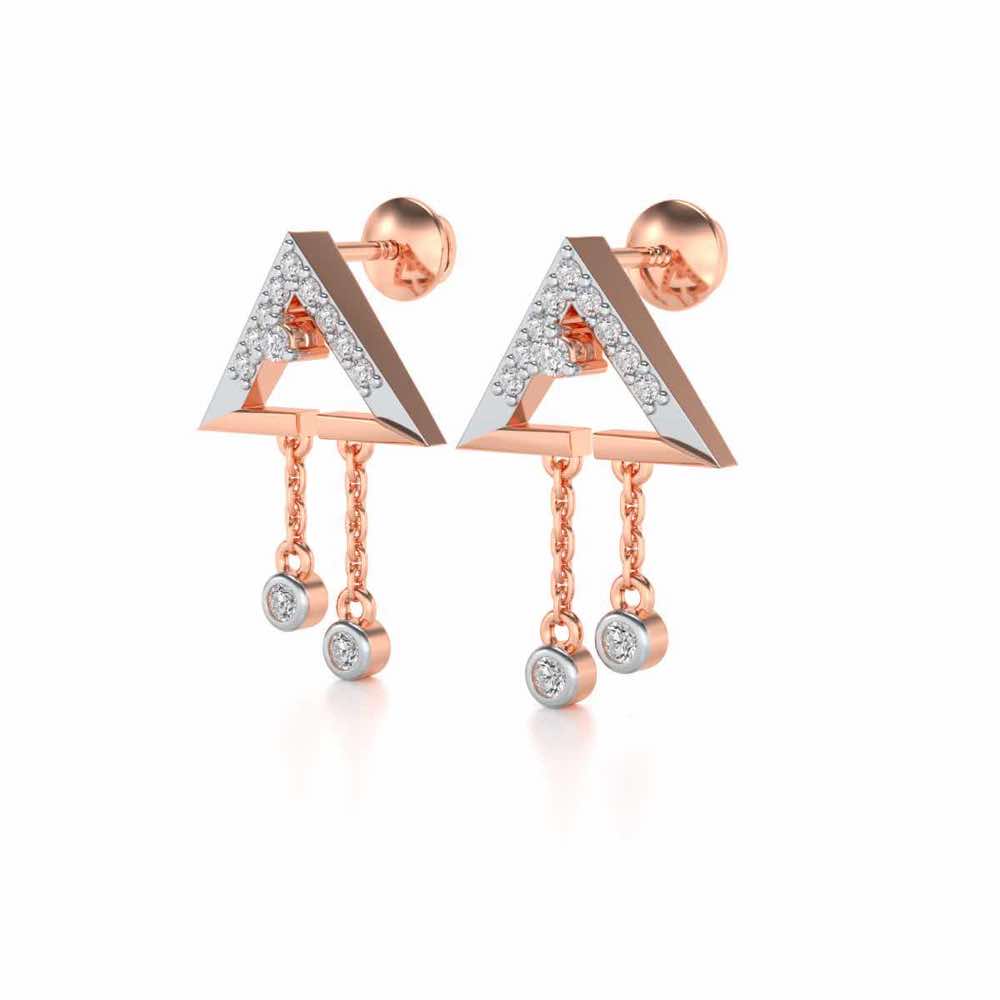 Fresh Sheen Silver Earrings - Rose Gold - Image 3