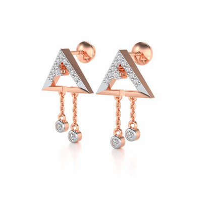 Fresh Sheen Silver Earrings - Rose Gold - Image 3