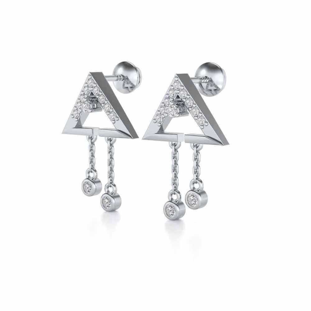 Fresh Sheen Silver Earrings - White Gold - Image 3