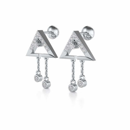 Fresh Sheen Silver Earrings - White Gold - Image 3