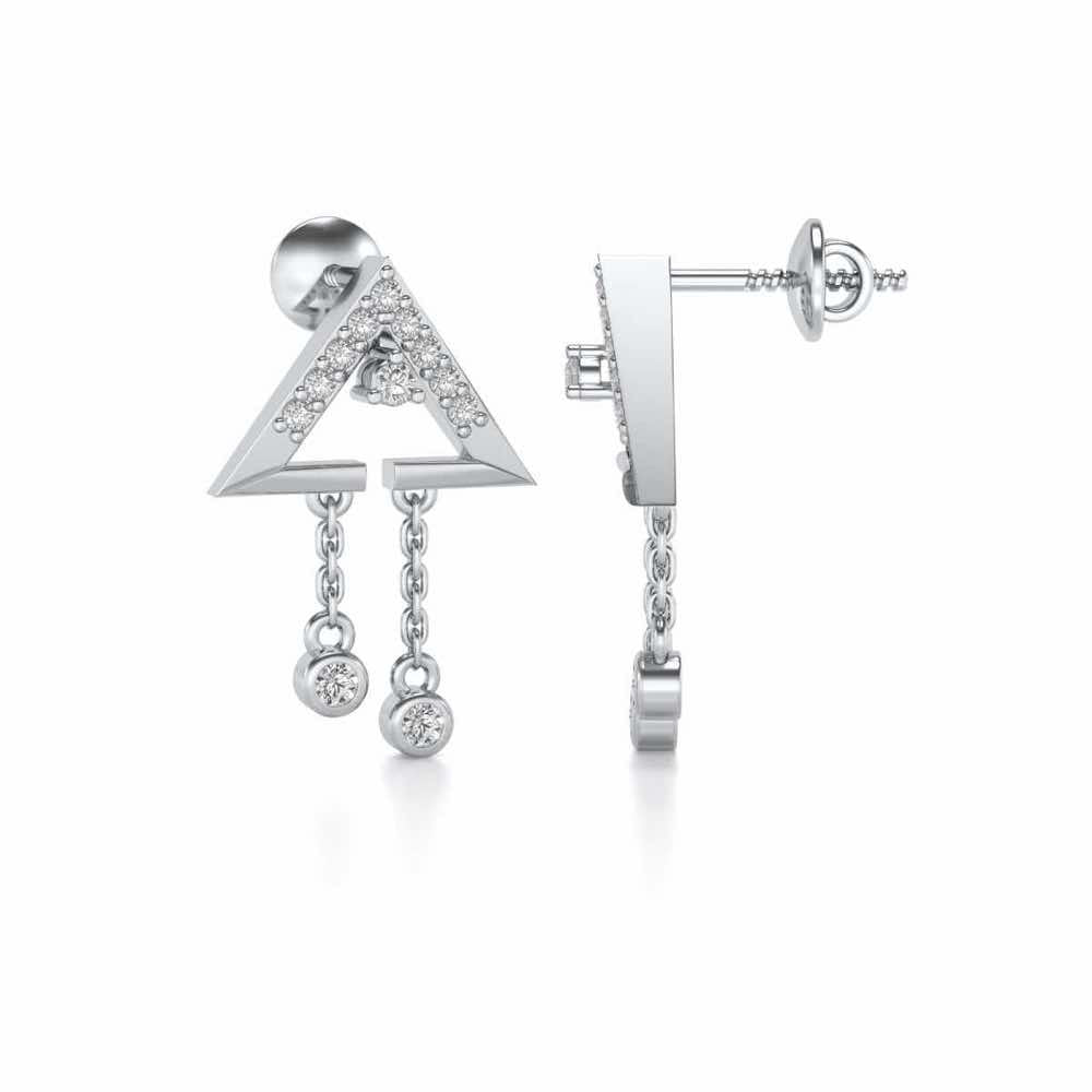 Fresh Sheen Silver Earrings - White Gold - Image 4