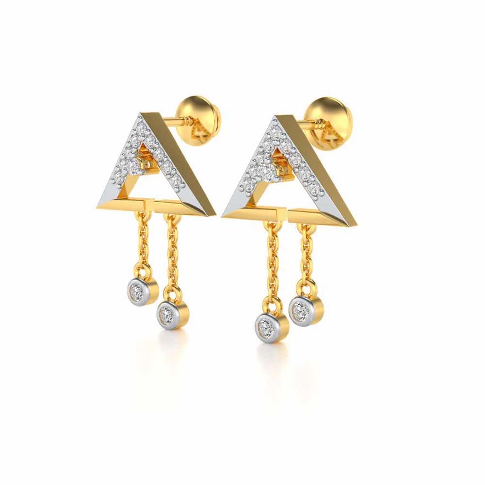 Fresh Sheen Silver Earrings - Yellow Gold - Image 3