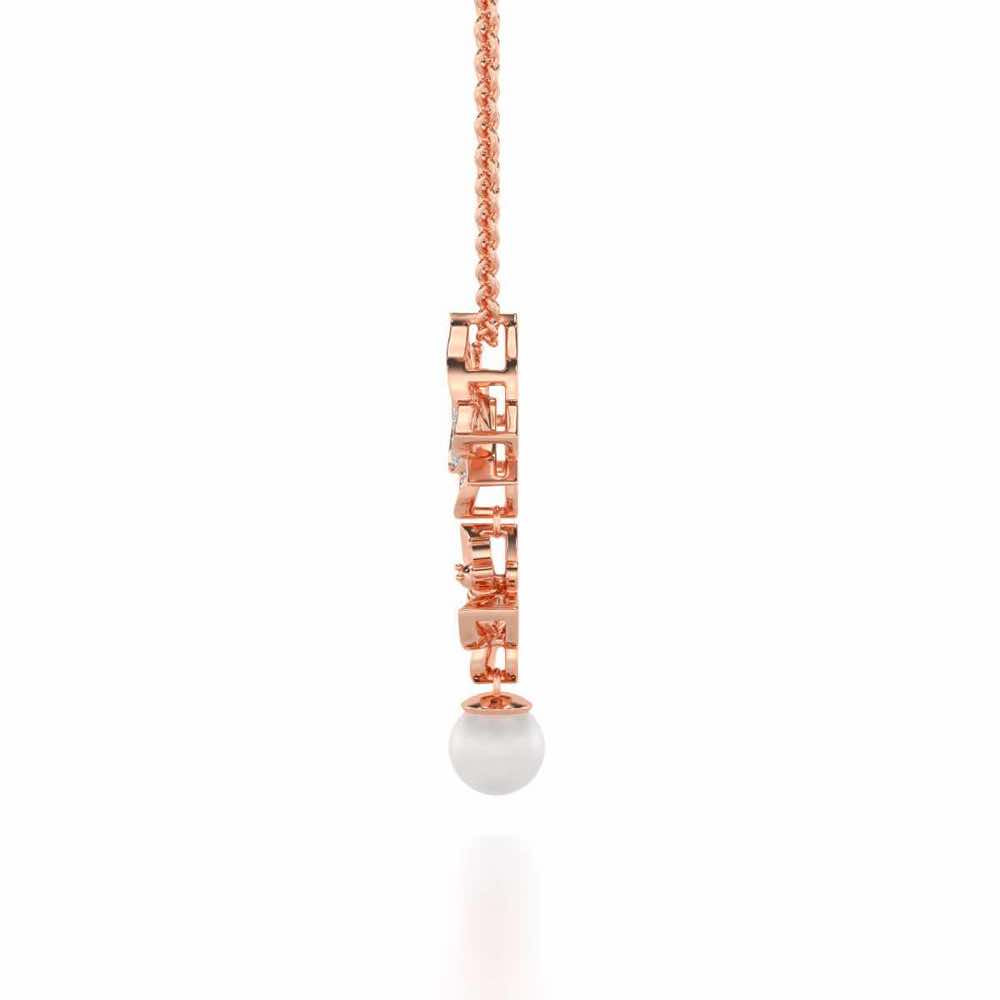 Fresh Wings Silver Pearl Pendant - Rose Gold - Image 3