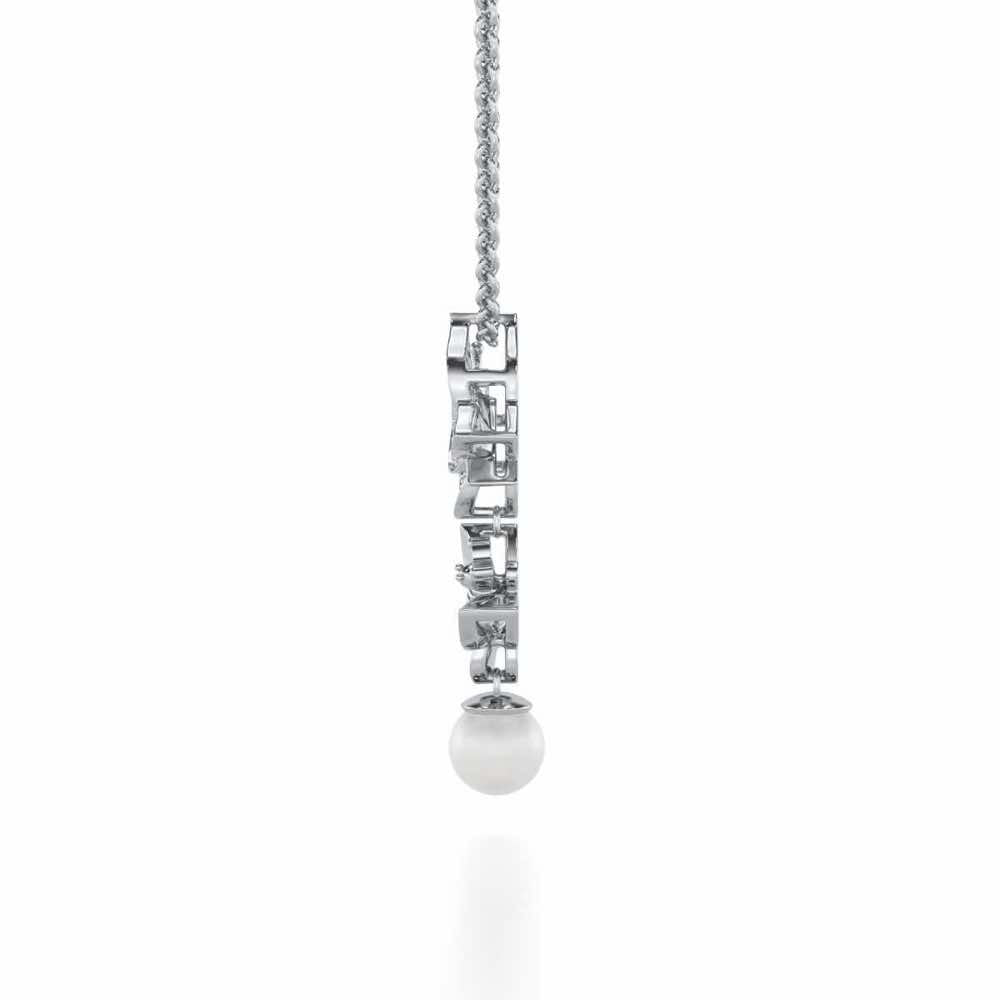 Fresh Wings Silver Pearl Pendant - White Gold - Image 3