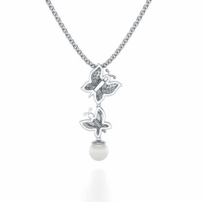 Fresh Wings Silver Pearl Pendant - White Gold - Image 4