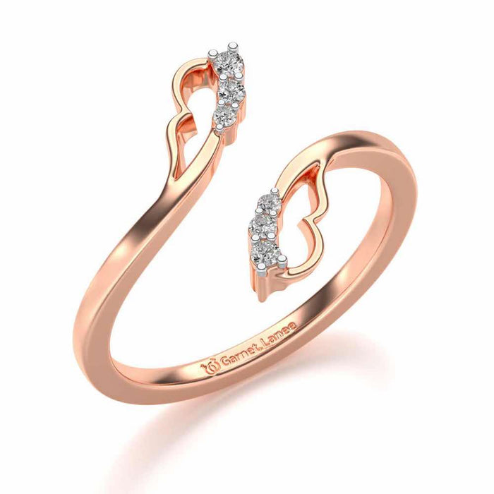 Fronds Silver Ring - Rose Gold - Image 1