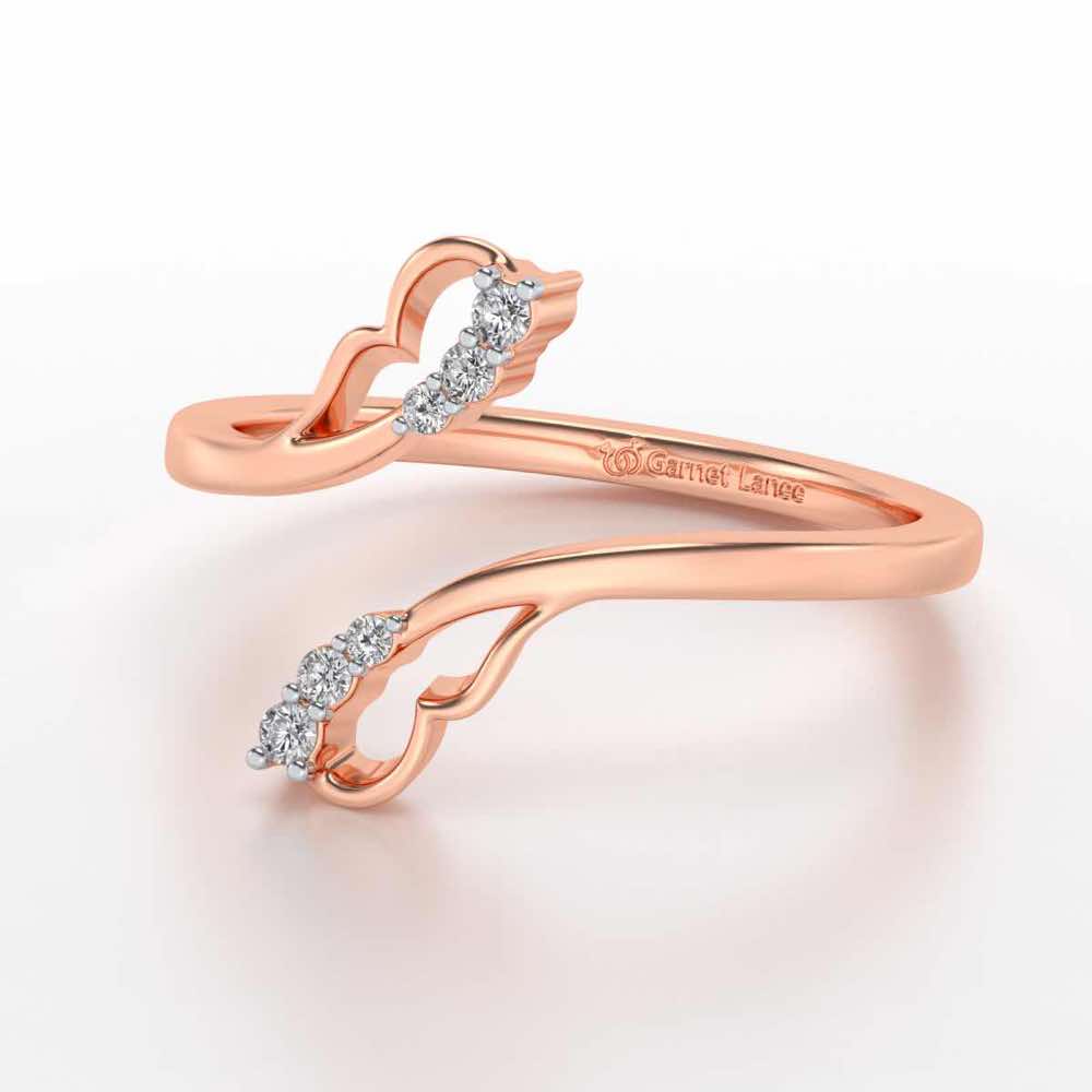 Fronds Silver Ring - Rose Gold - Image 2