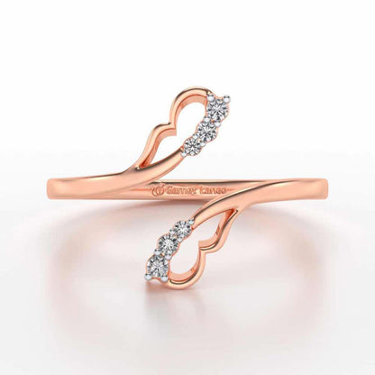 Fronds Silver Ring - Rose Gold - Image 4