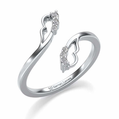 Fronds Silver Ring - White Gold - Image 1