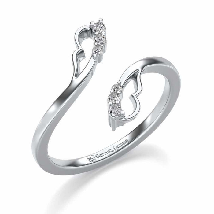 Fronds Silver Ring - White Gold - Image 1