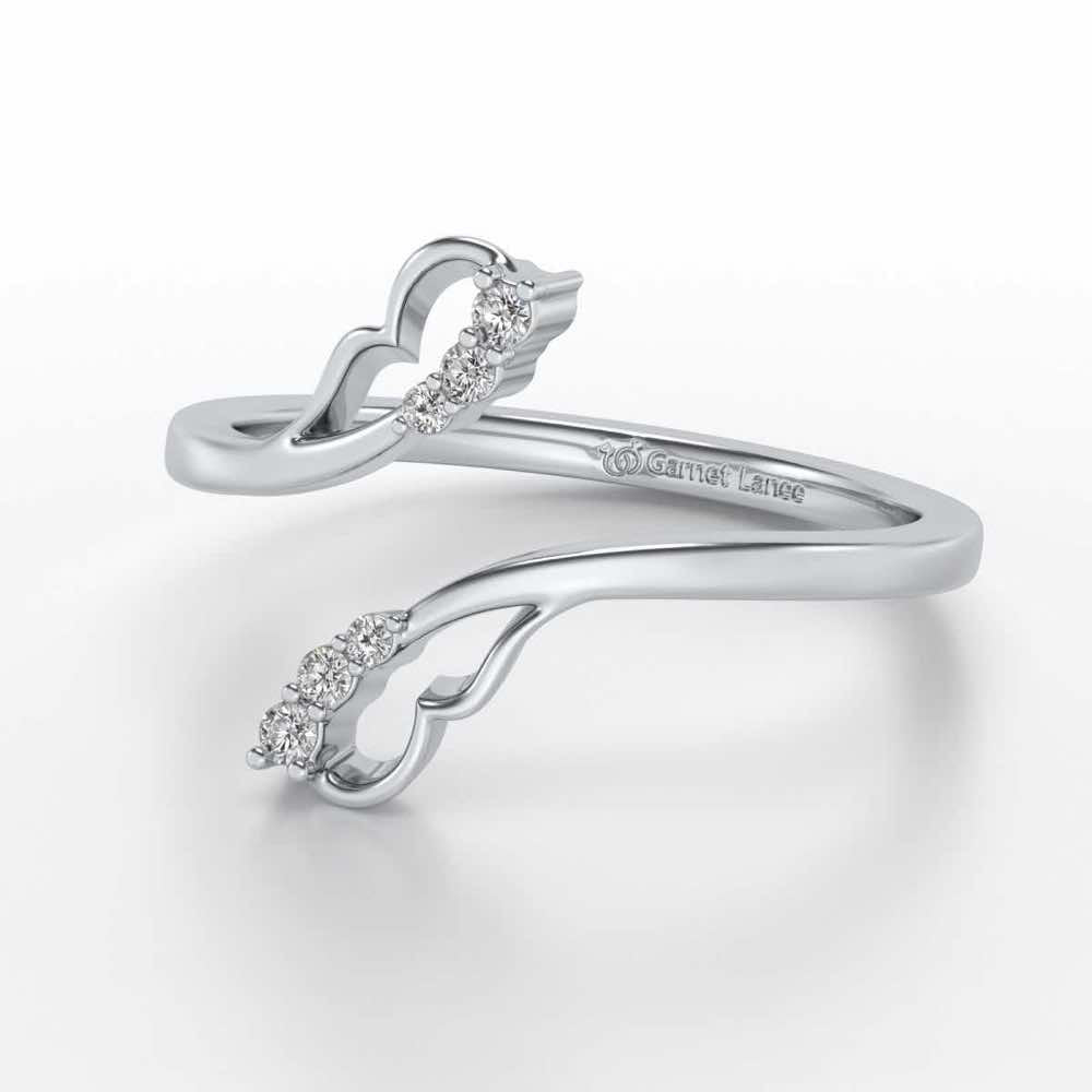 Fronds Silver Ring - White Gold - Image 2