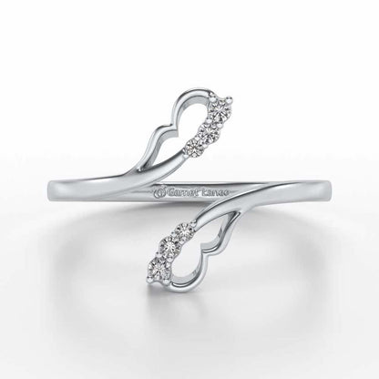 Fronds Silver Ring - White Gold - Image 4